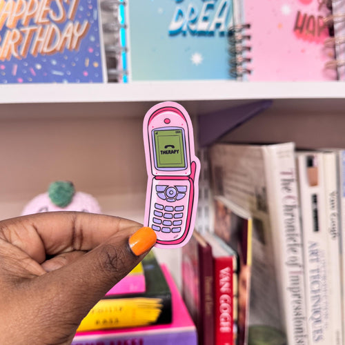 Therapy Flip Phone Vinyl Sticker
