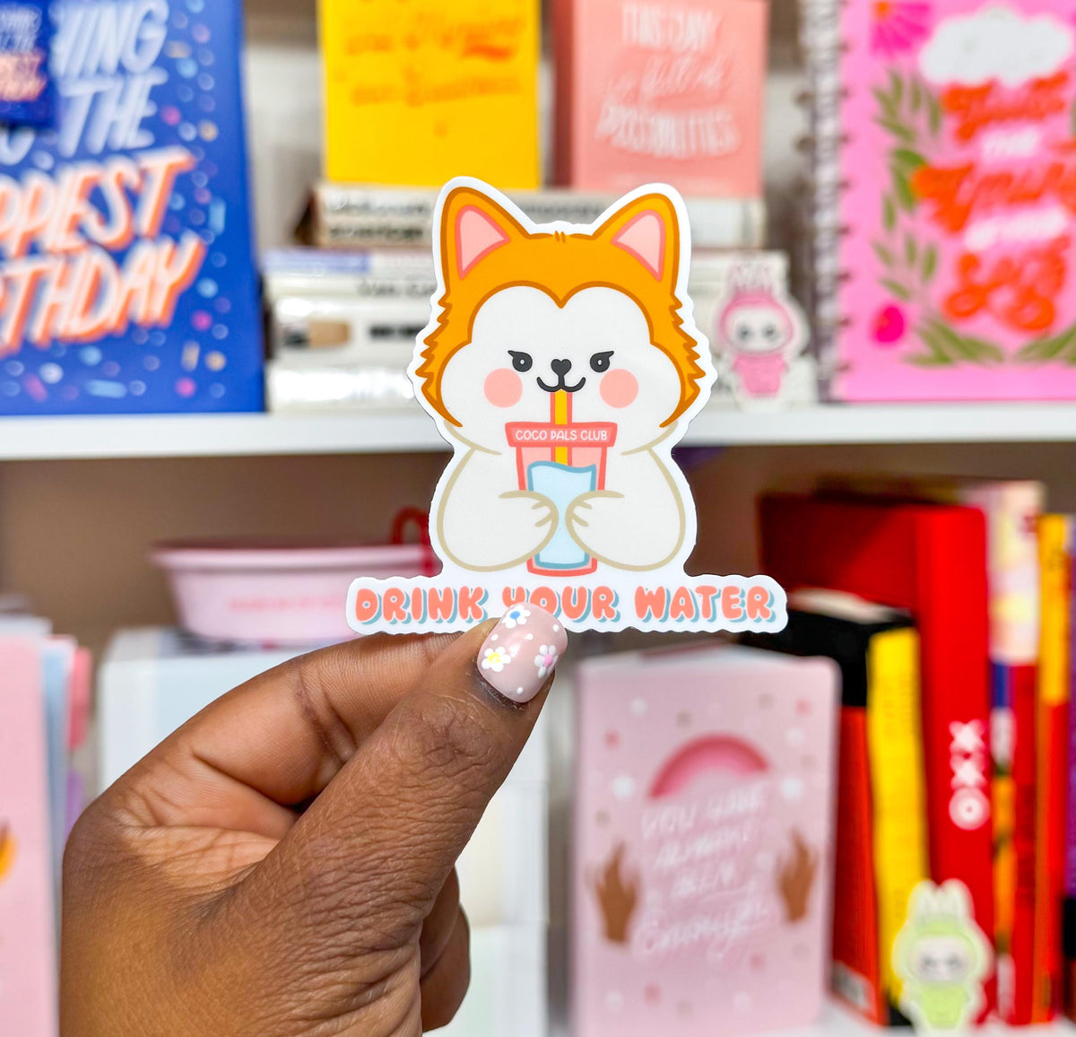 Bee Water Reminder Vinyl Sticker