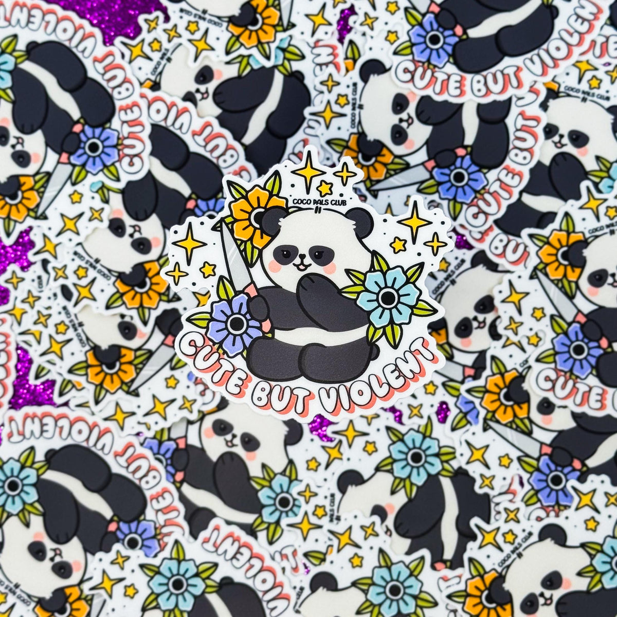 Floral Emmy Knife Vinyl Sticker
