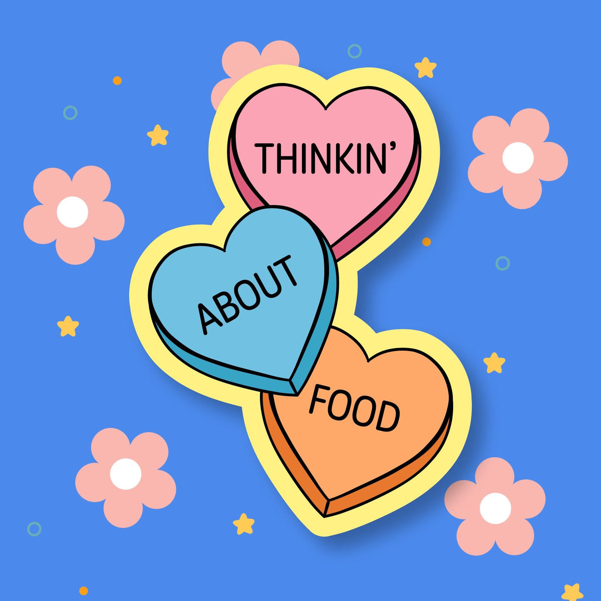 Thinkin About Food Vinyl Sticker