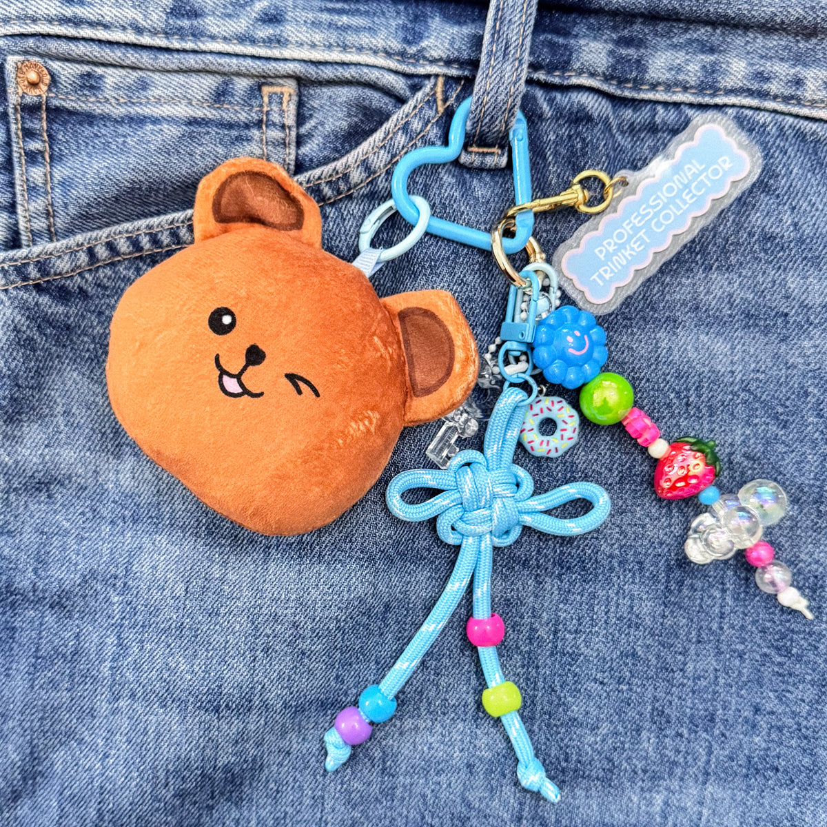 Berry Mochi Face Plushie Keychain