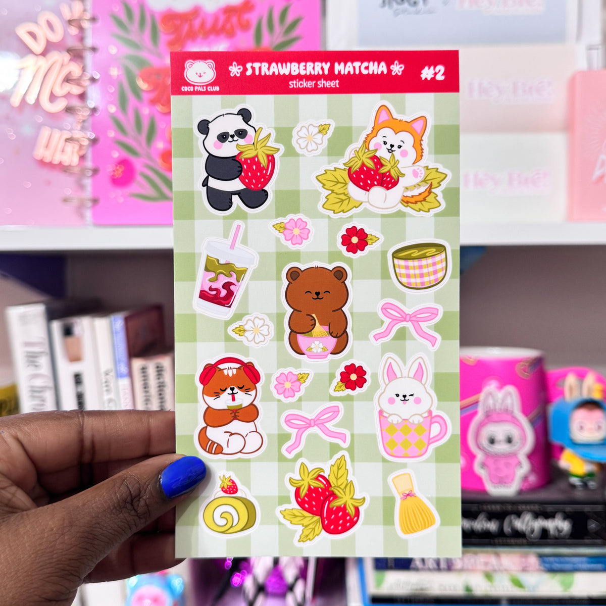 Strawberry Matcha Pals Sticker Sheet