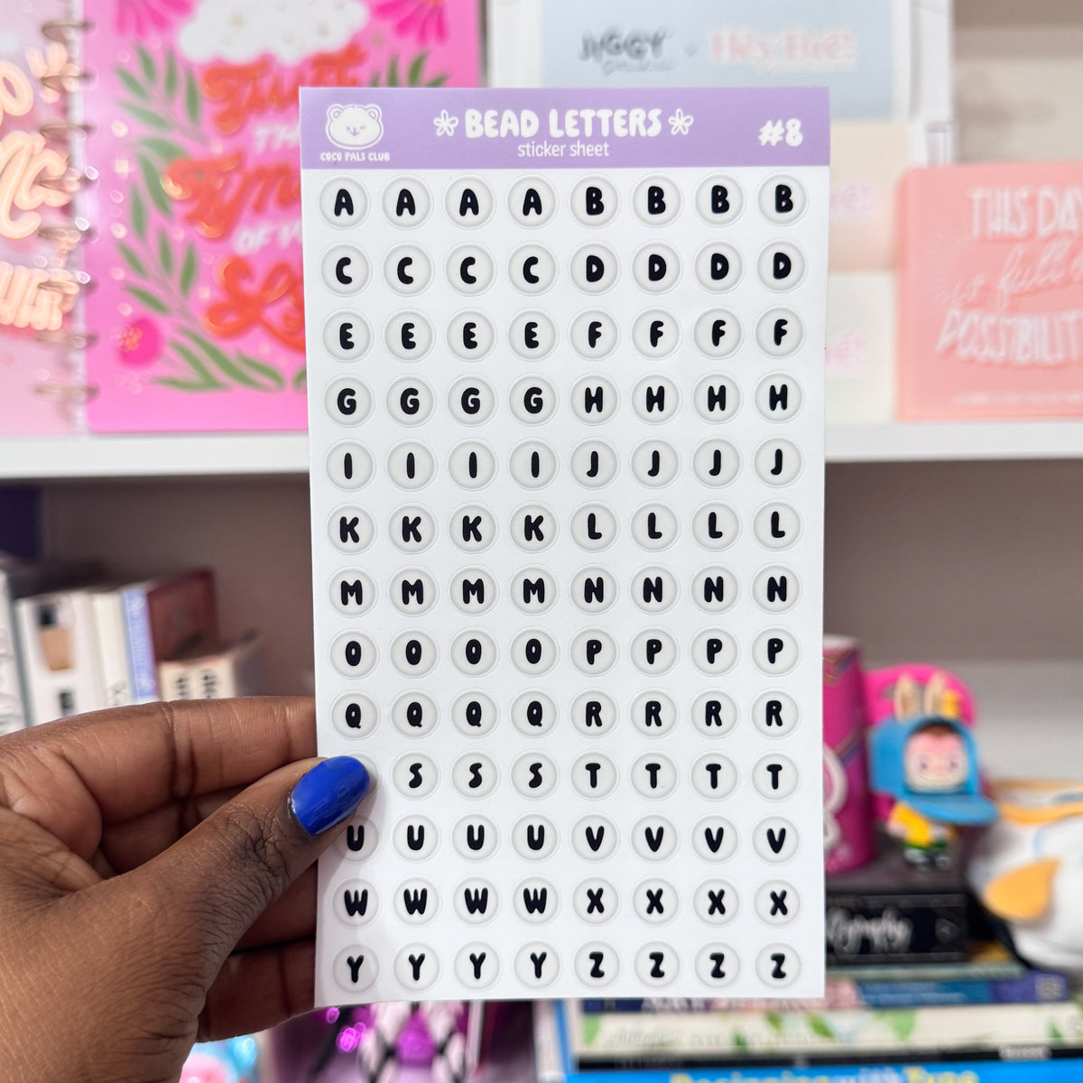 Bead Letter Sticker Sheet