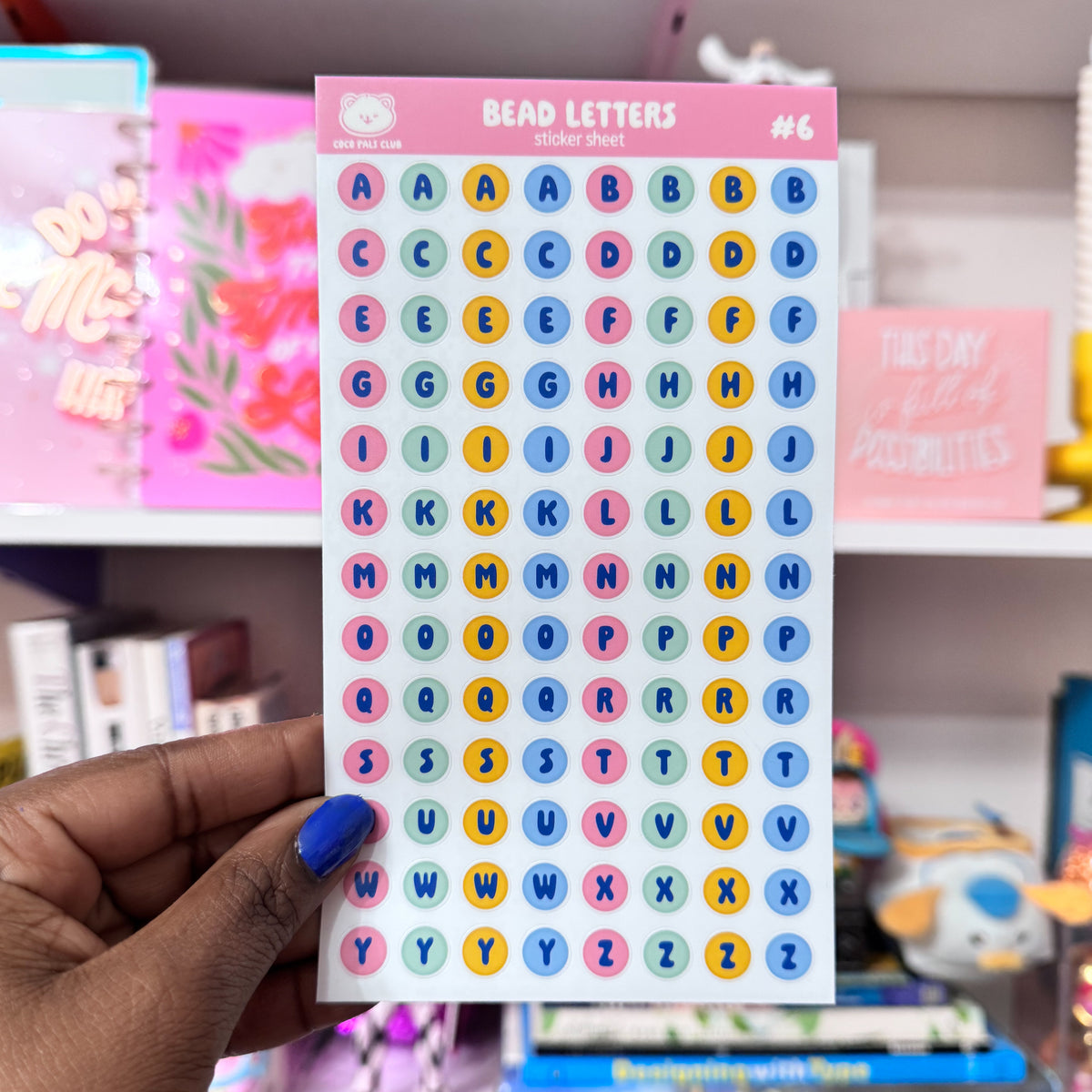 Bead Letter Sticker Sheet