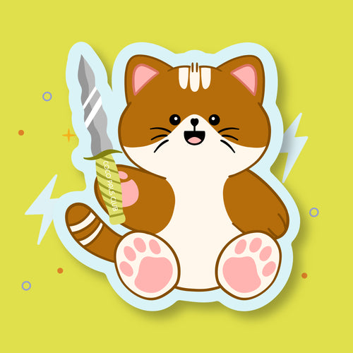 Kai With Weapon Vinyl Sticker