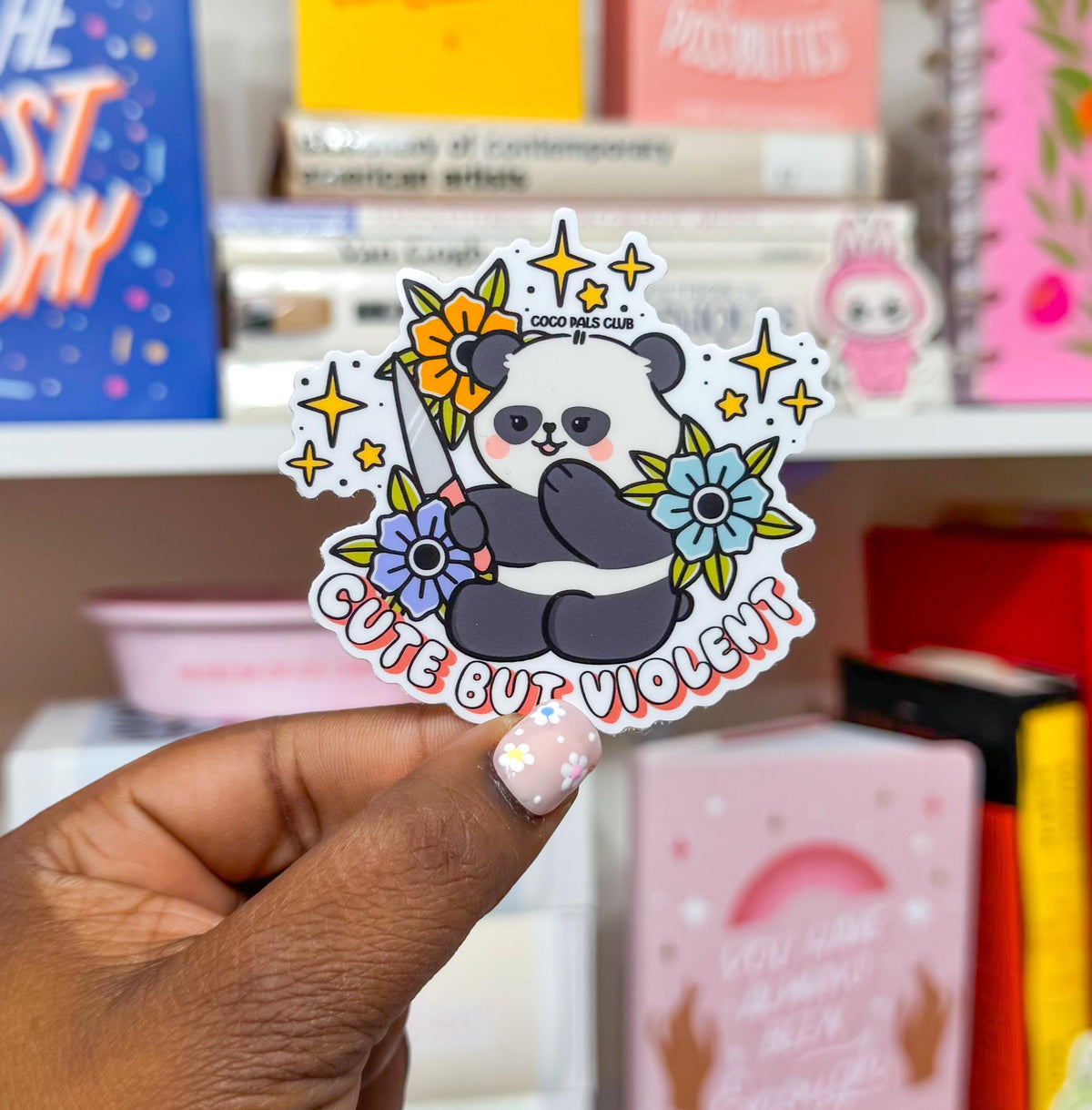 Floral Emmy Knife Vinyl Sticker