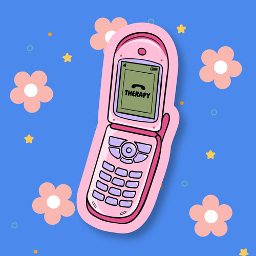 Therapy Flip Phone Vinyl Sticker