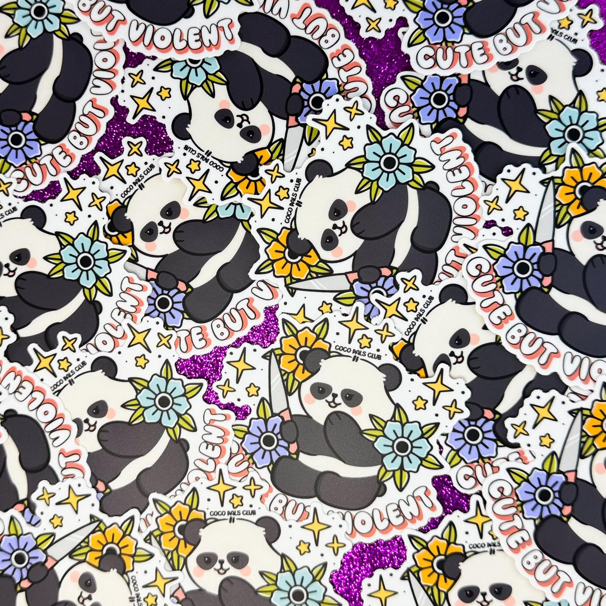 Floral Emmy Knife Vinyl Sticker