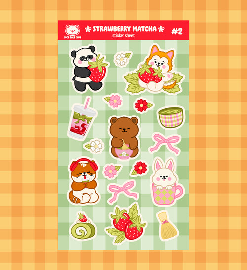 Strawberry Matcha Pals Sticker Sheet