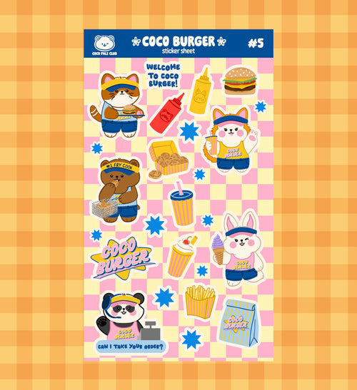 Coco Burger Sticker Sheet