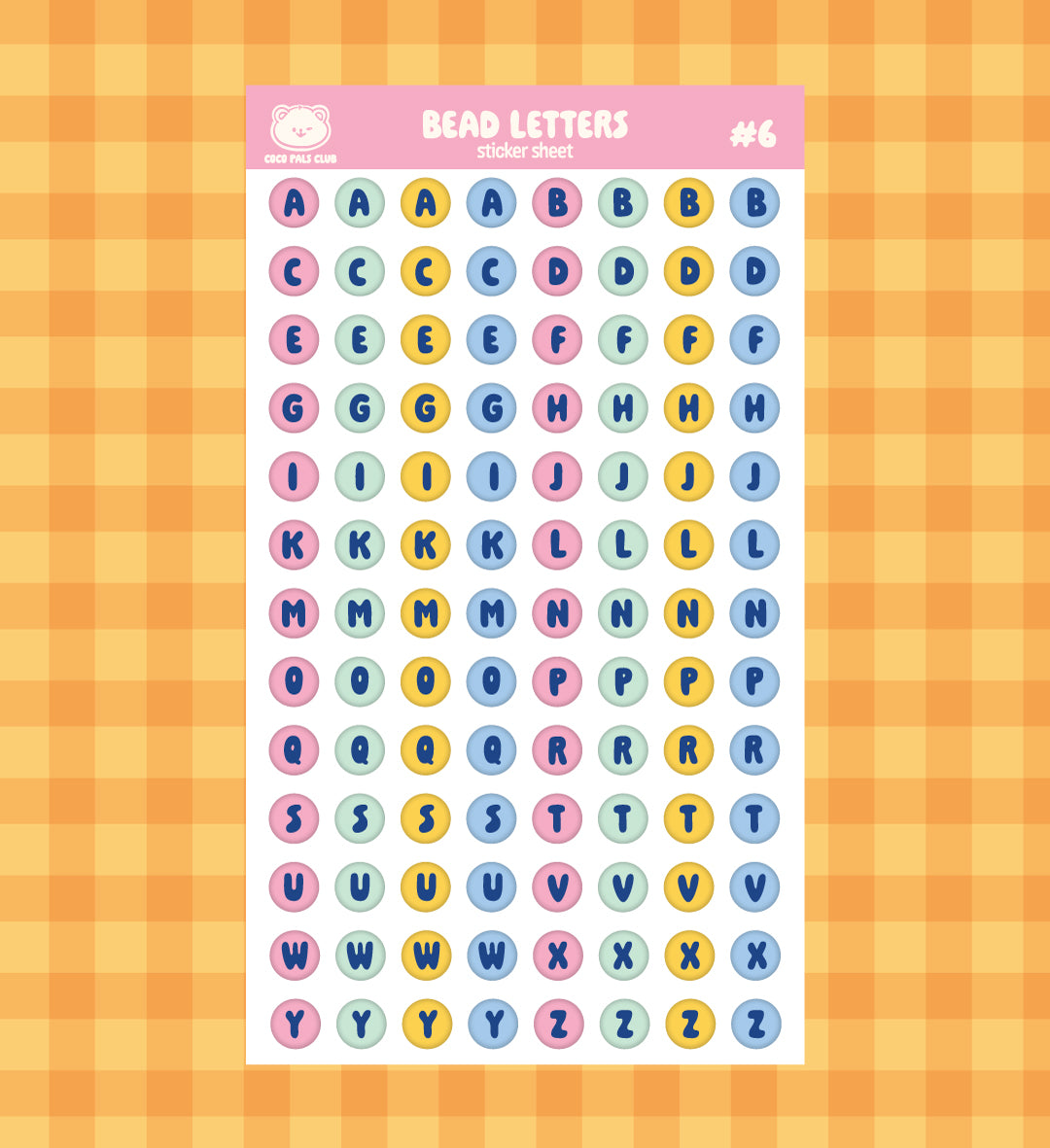 Bead Letter Sticker Sheet