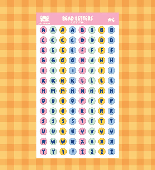 Bead Letter Sticker Sheet