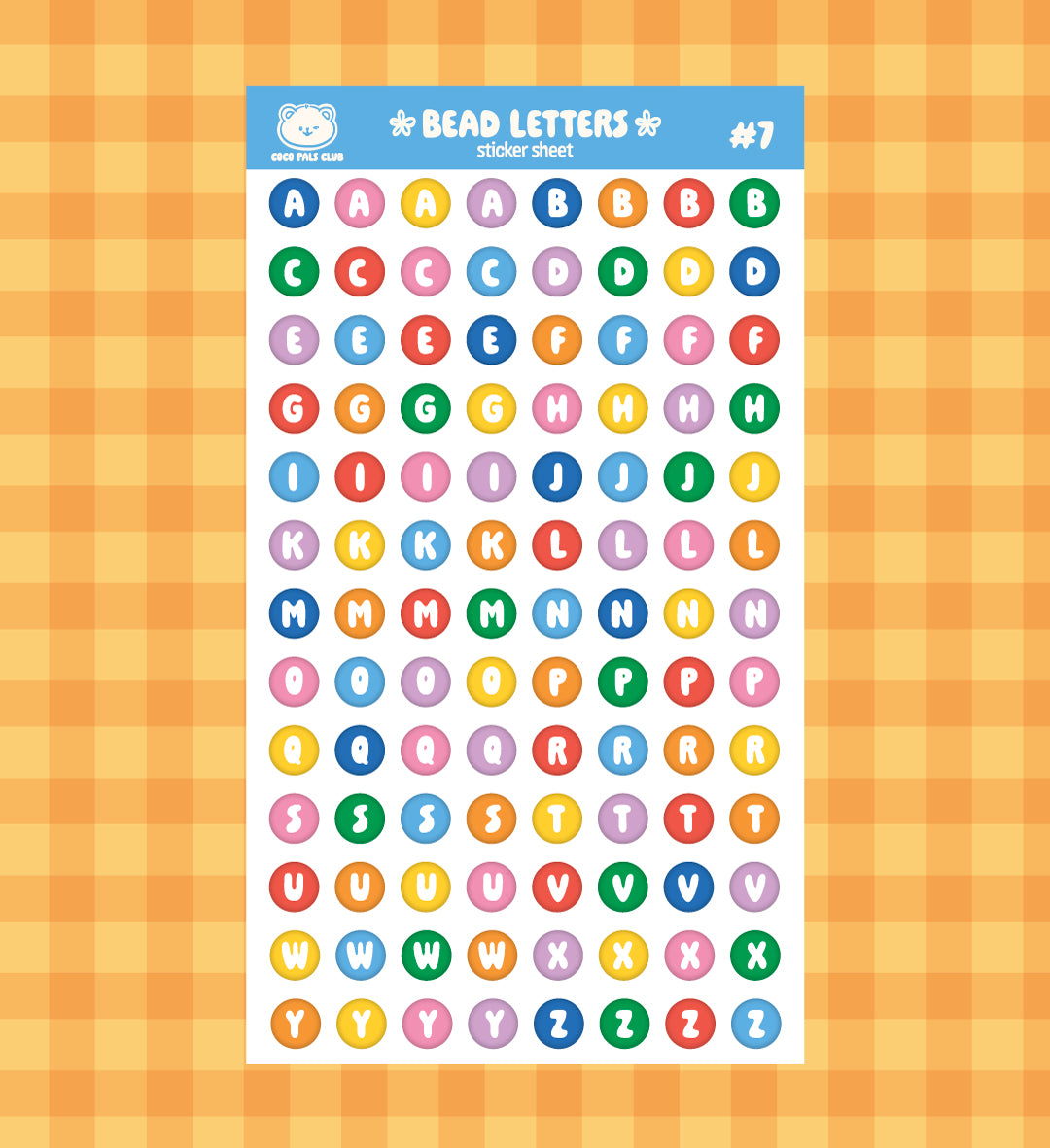 Bead Letter Sticker Sheet