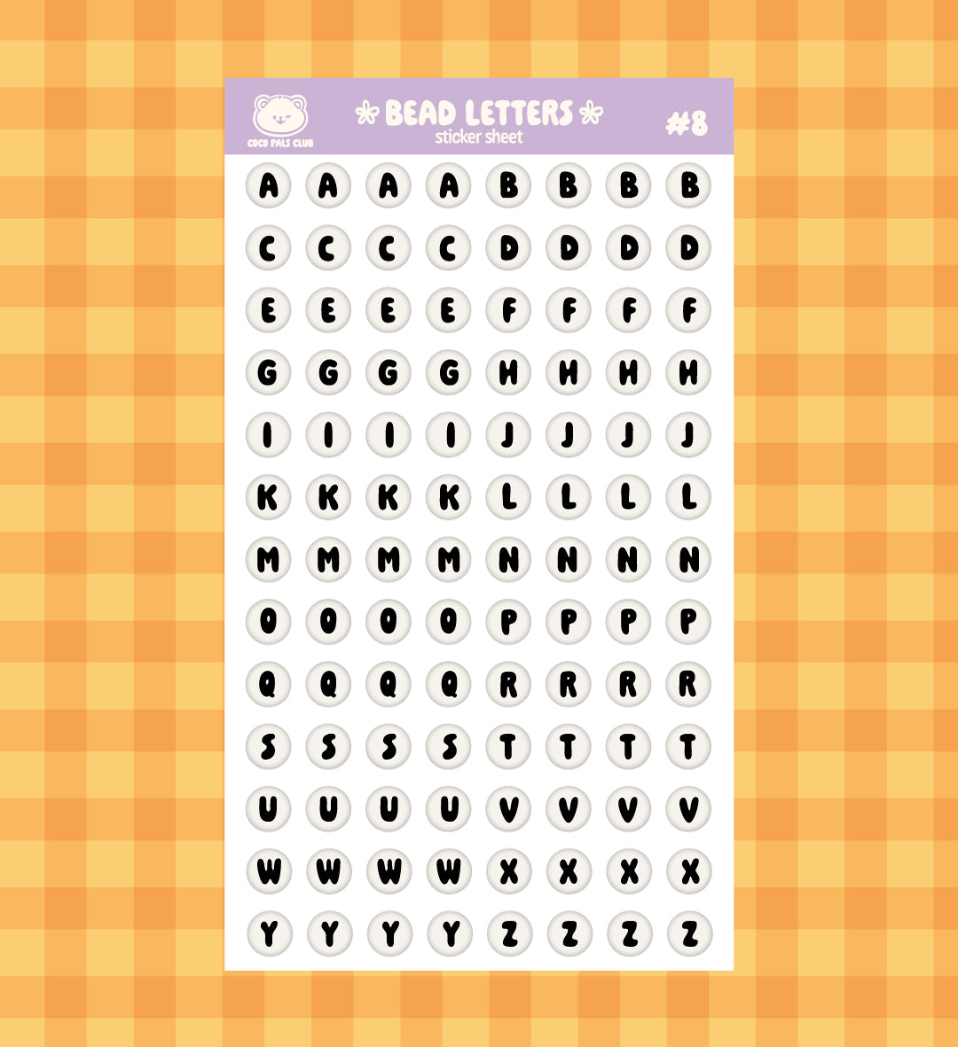 Bead Letter Sticker Sheet